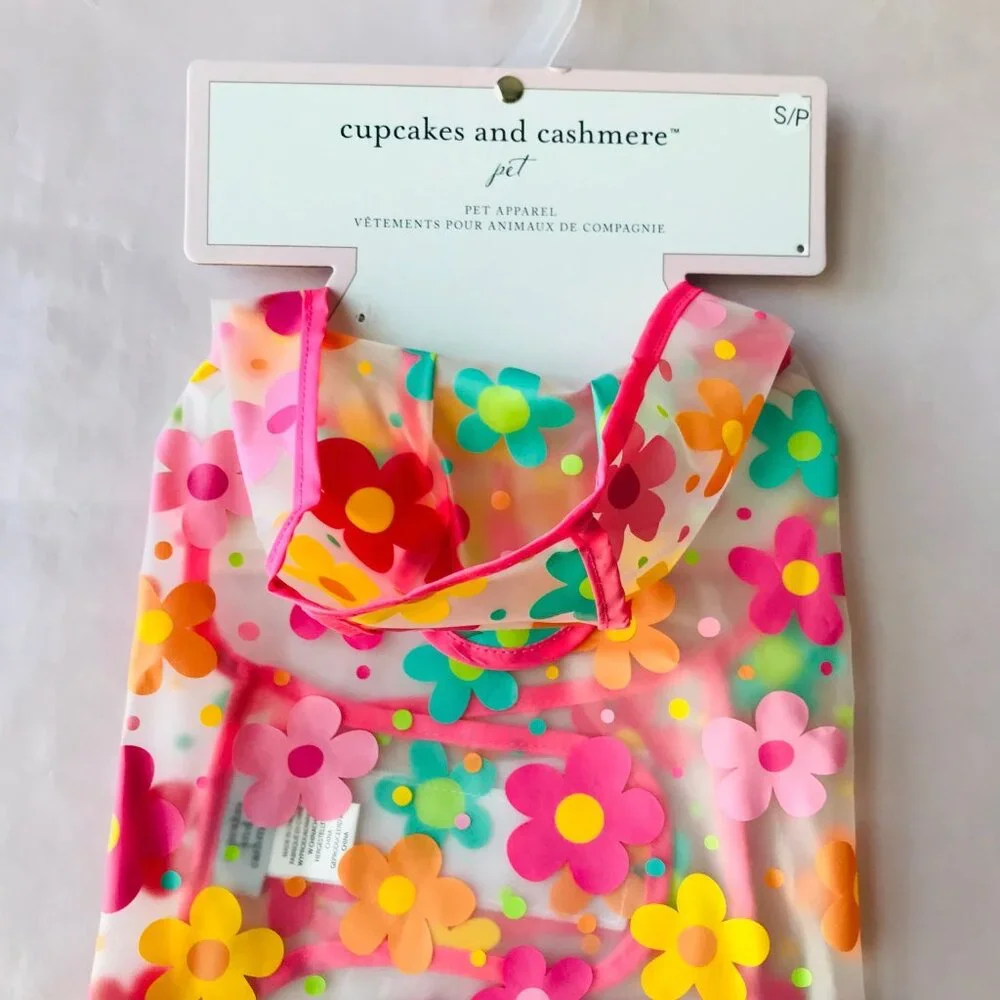 Cupcakes and Cashmere Pet Dog  Pink Flower  Knit  Sweater  Size : S
